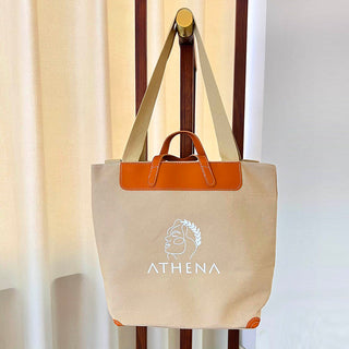 Load image into Gallery viewer, Athena Leather + Canvas Bag
