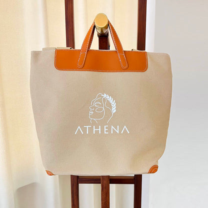 Athena Leather + Canvas Bag